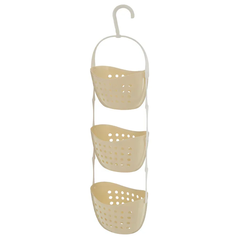 3 Tier Shower Caddy with Hook - Cream, Polyurethane