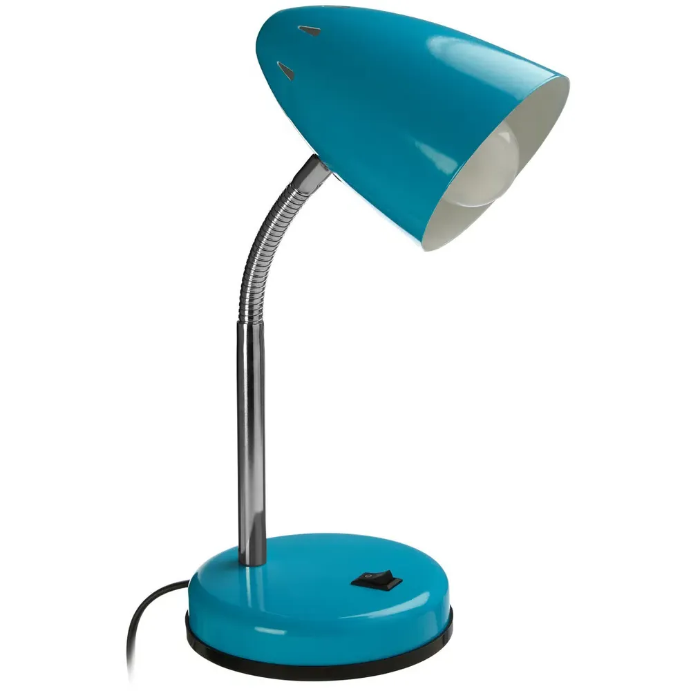 Adjustable Desk Lamp - Blue, Metal