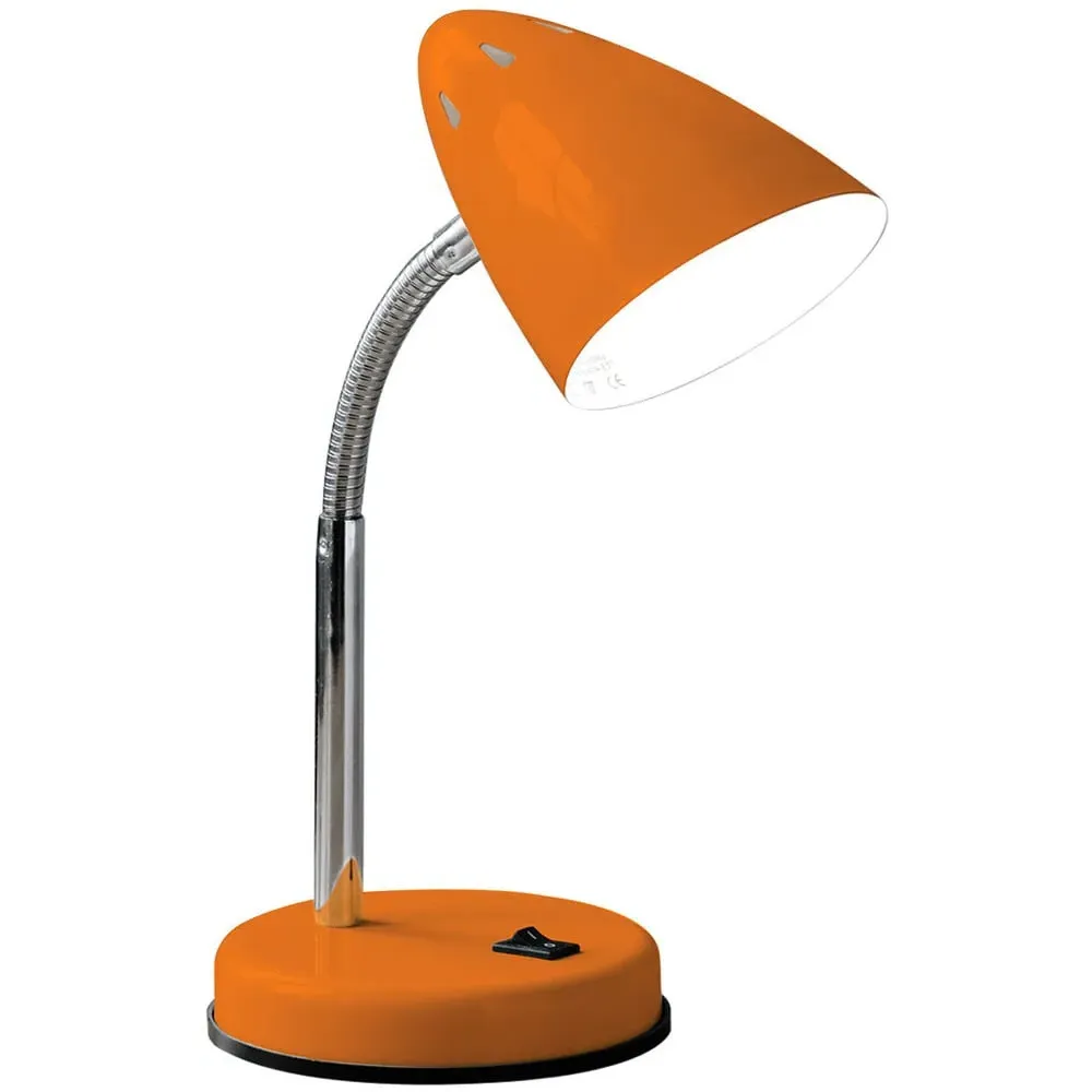 Adjustable Desk Lamp - Orange, Metal