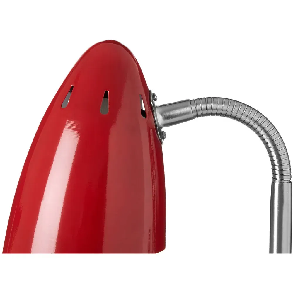 Adjustable Desk Lamp - Red, Metal