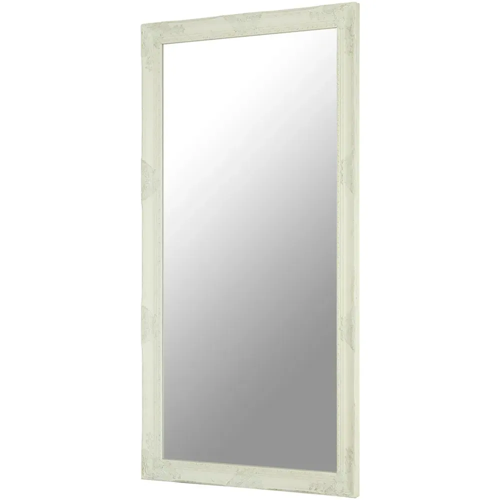Andrey Rectangular Wall Mirror with Gold Finish - White