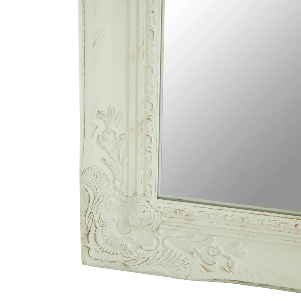 Andrey Rectangular Wall Mirror with Gold Finish - White