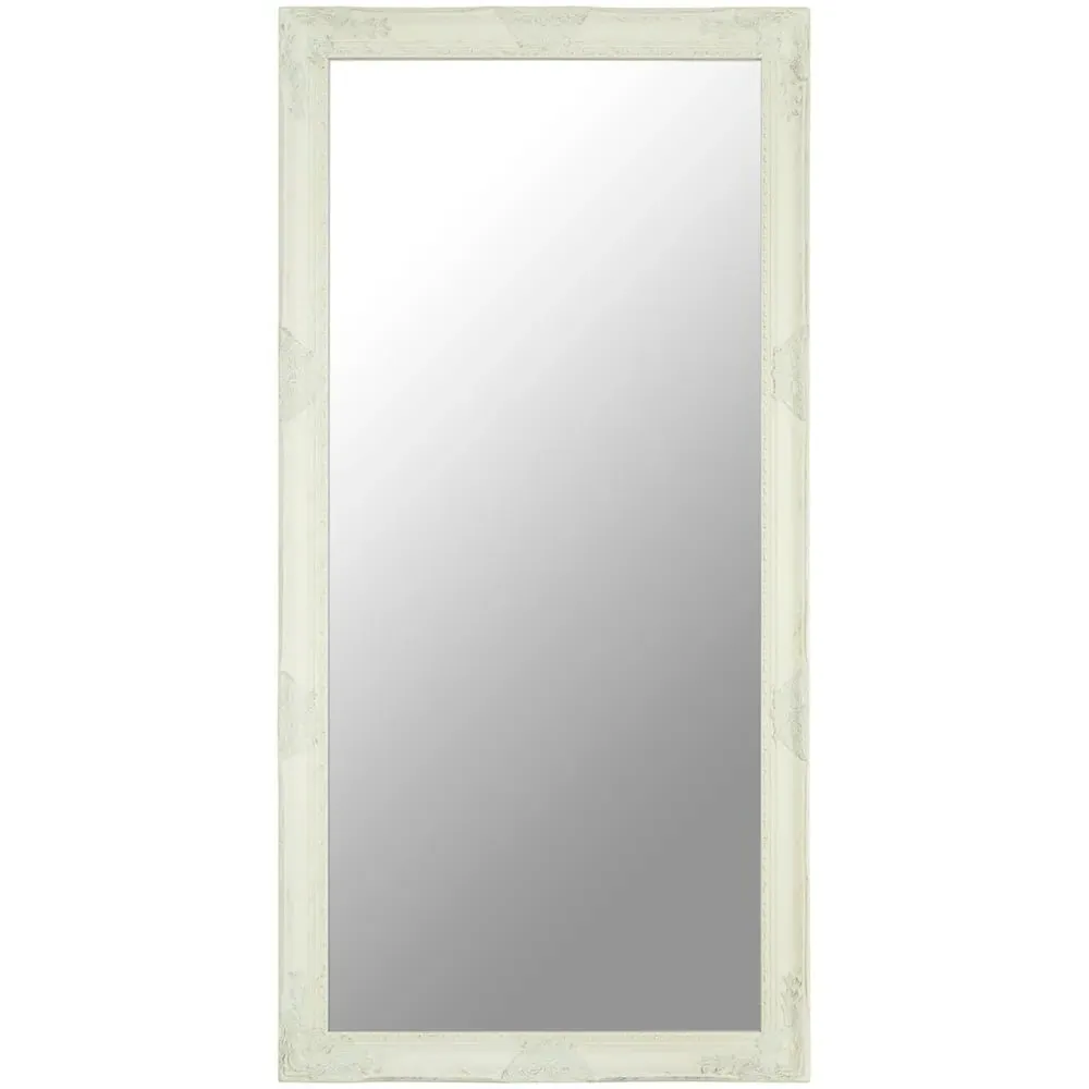 Andrey Rectangular Wall Mirror with Gold Finish - White