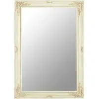 Andrey Wall Mirror with Beaded Detail - Bone White
