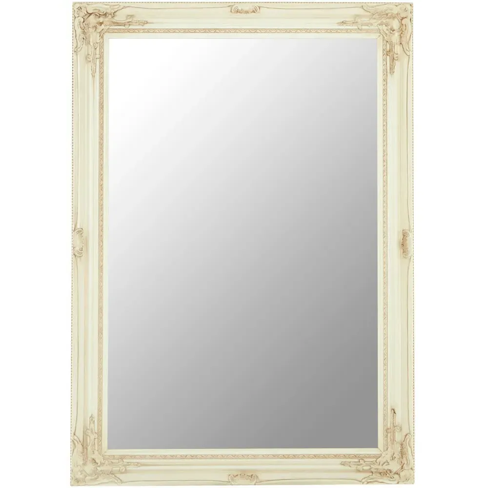 Andrey Wall Mirror with Beaded Detail - Bone White image