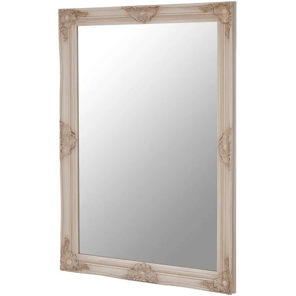 Antonio Rectangular Wall Mirror - White, Wood