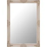 Antonio Rectangular Wall Mirror - White, Wood