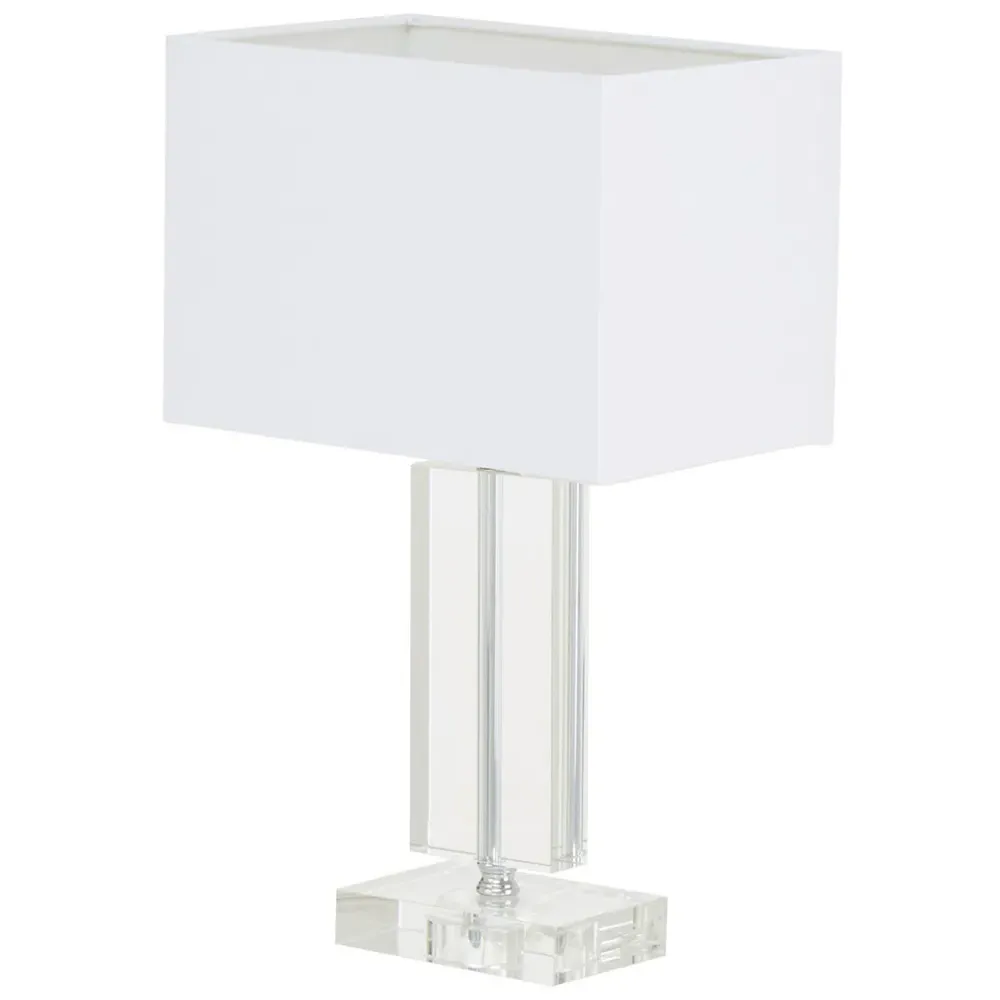 Artisan Rectangular Table Lamp - Silver, Crystal