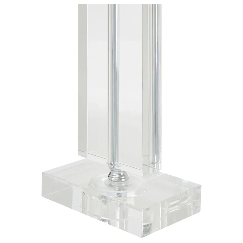 Artisan Rectangular Table Lamp - Silver, Crystal