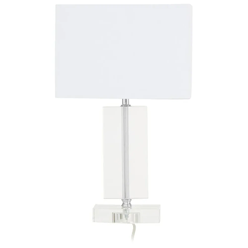 Artisan Rectangular Table Lamp - Silver, Crystal image