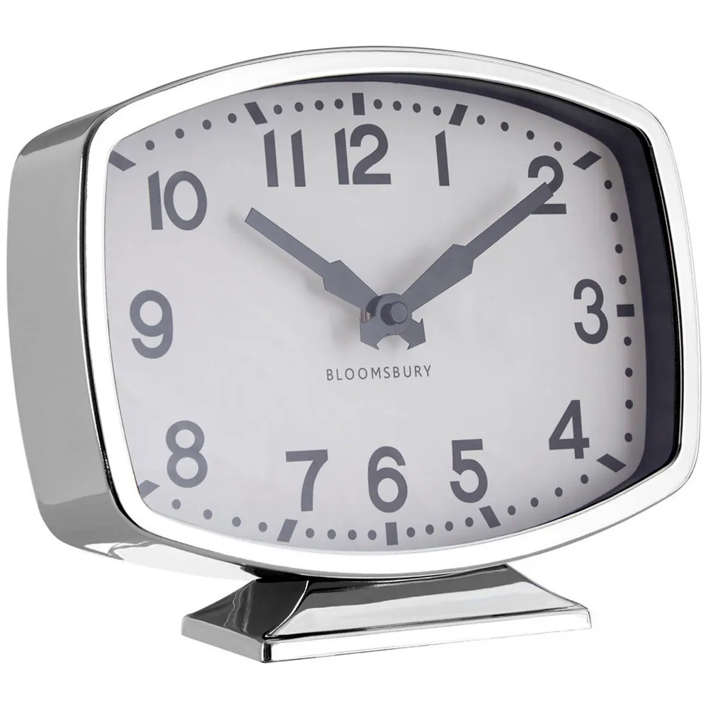 Bailie Table Clock - Silver, Chrome