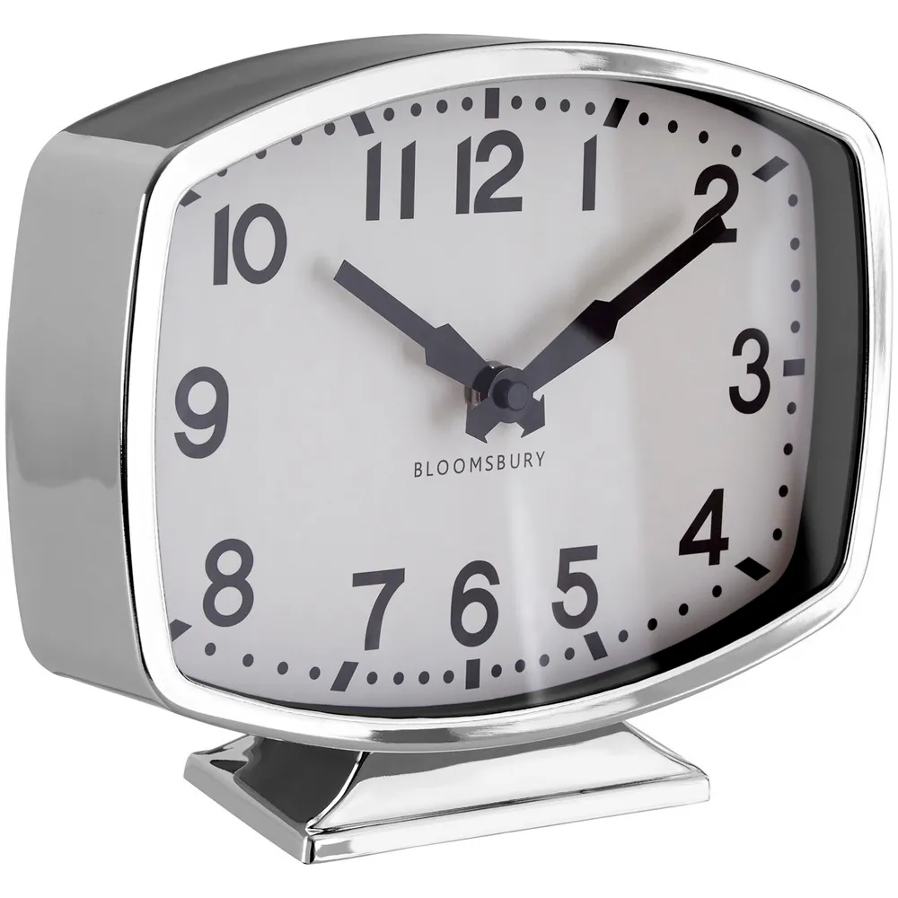 Bailie Table Clock - Silver, Chrome