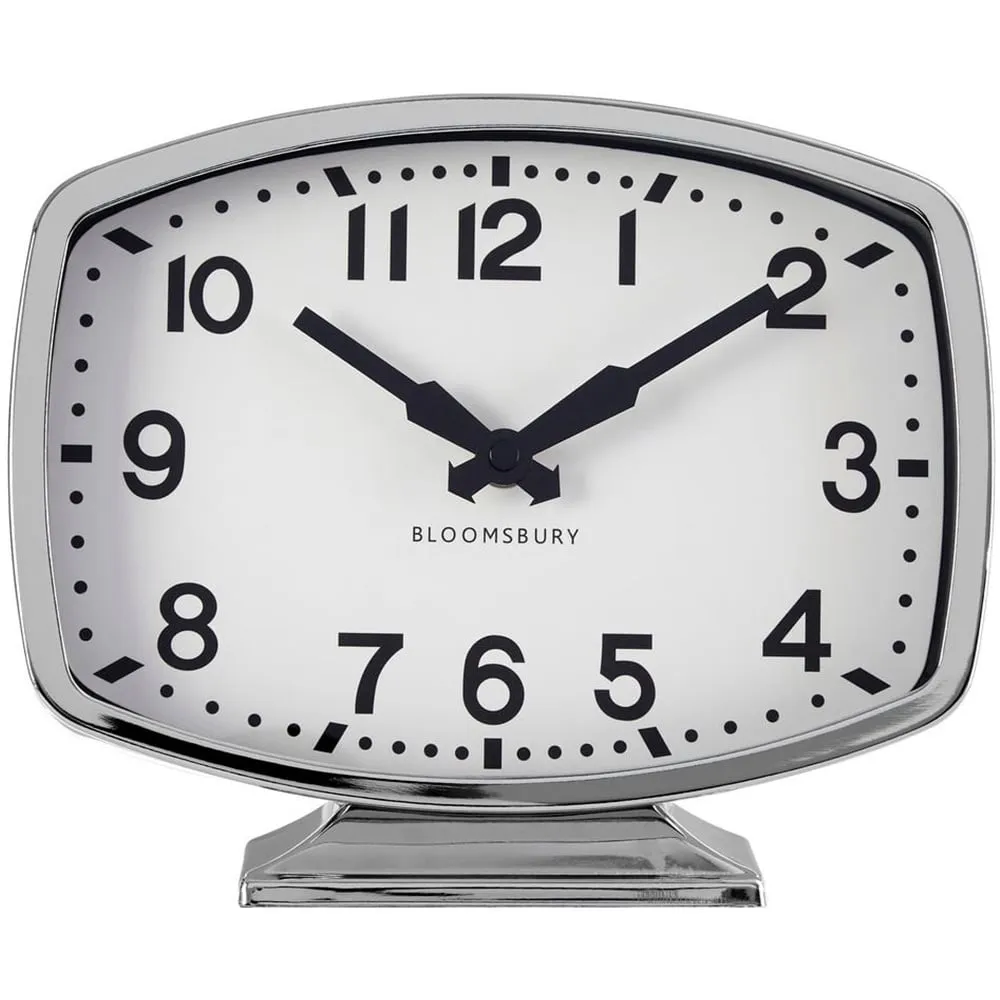 Bailie Table Clock - Silver, Chrome