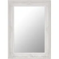 Baroque Rectangular Wall Mirror - Antique White