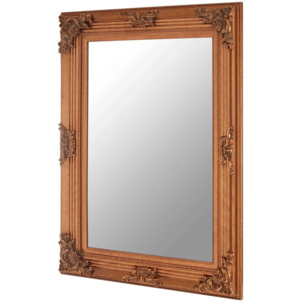 Baroque Rectangular Wall Mirror - Gold