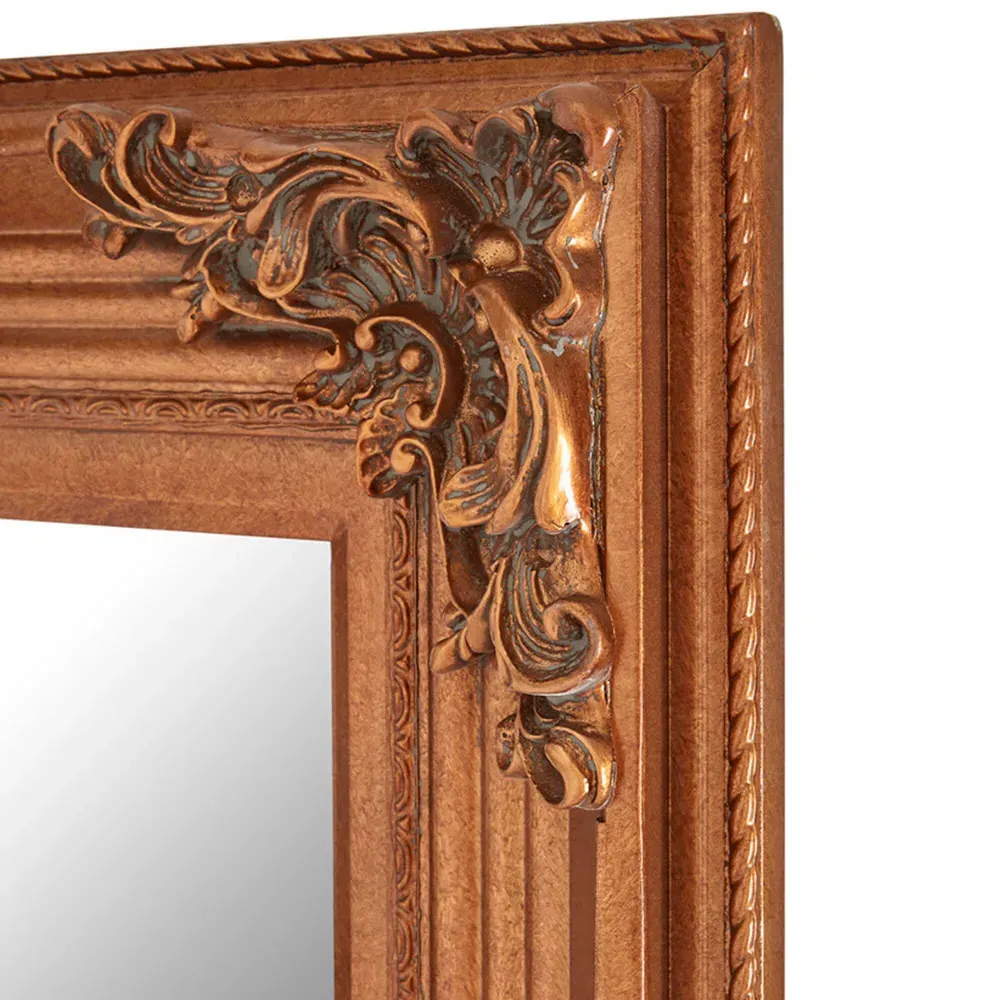 Baroque Rectangular Wall Mirror - Gold