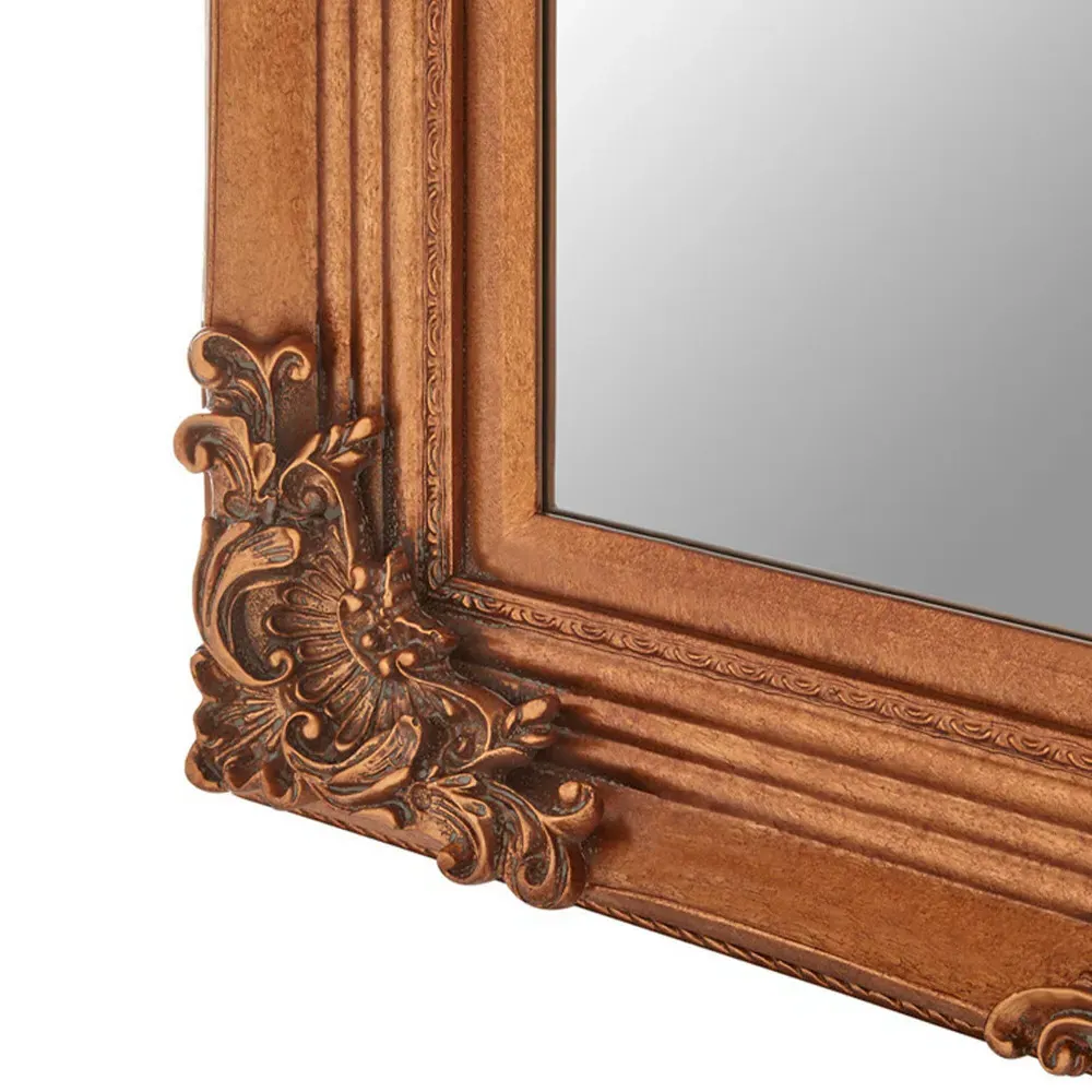 Baroque Rectangular Wall Mirror - Gold