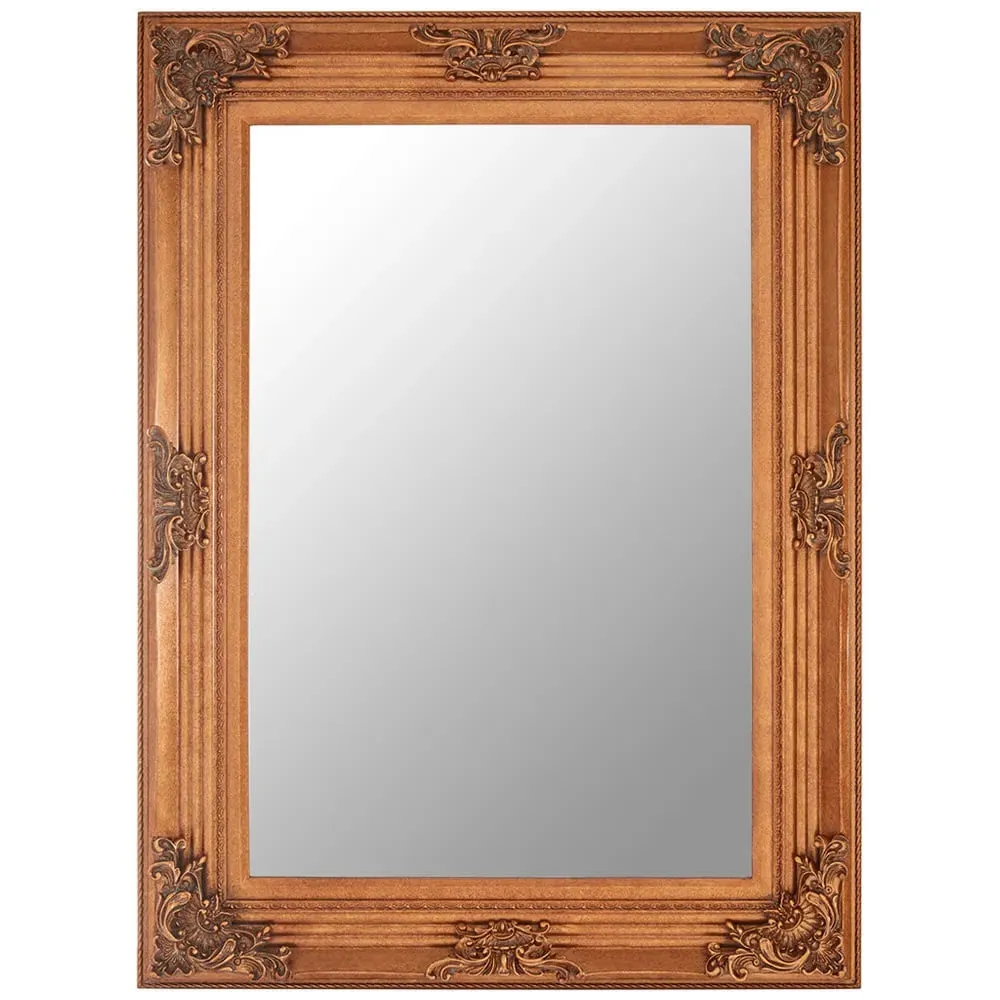 Baroque Rectangular Wall Mirror - Gold image