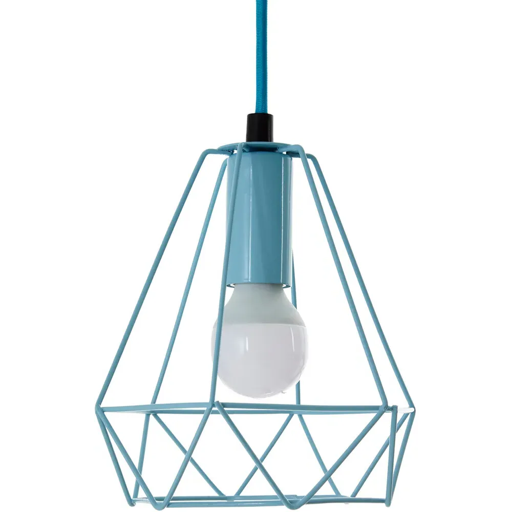 Beli Wire Cage Pendant Light - Blue, Metal