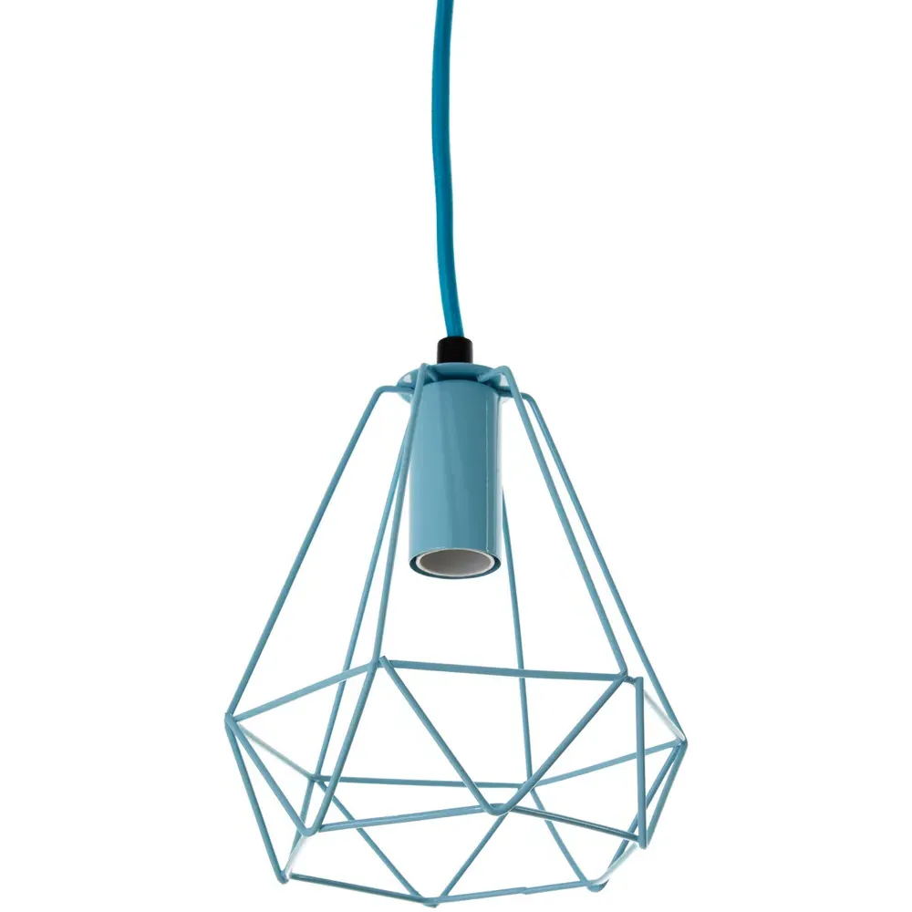 Beli Wire Cage Pendant Light - Blue, Metal