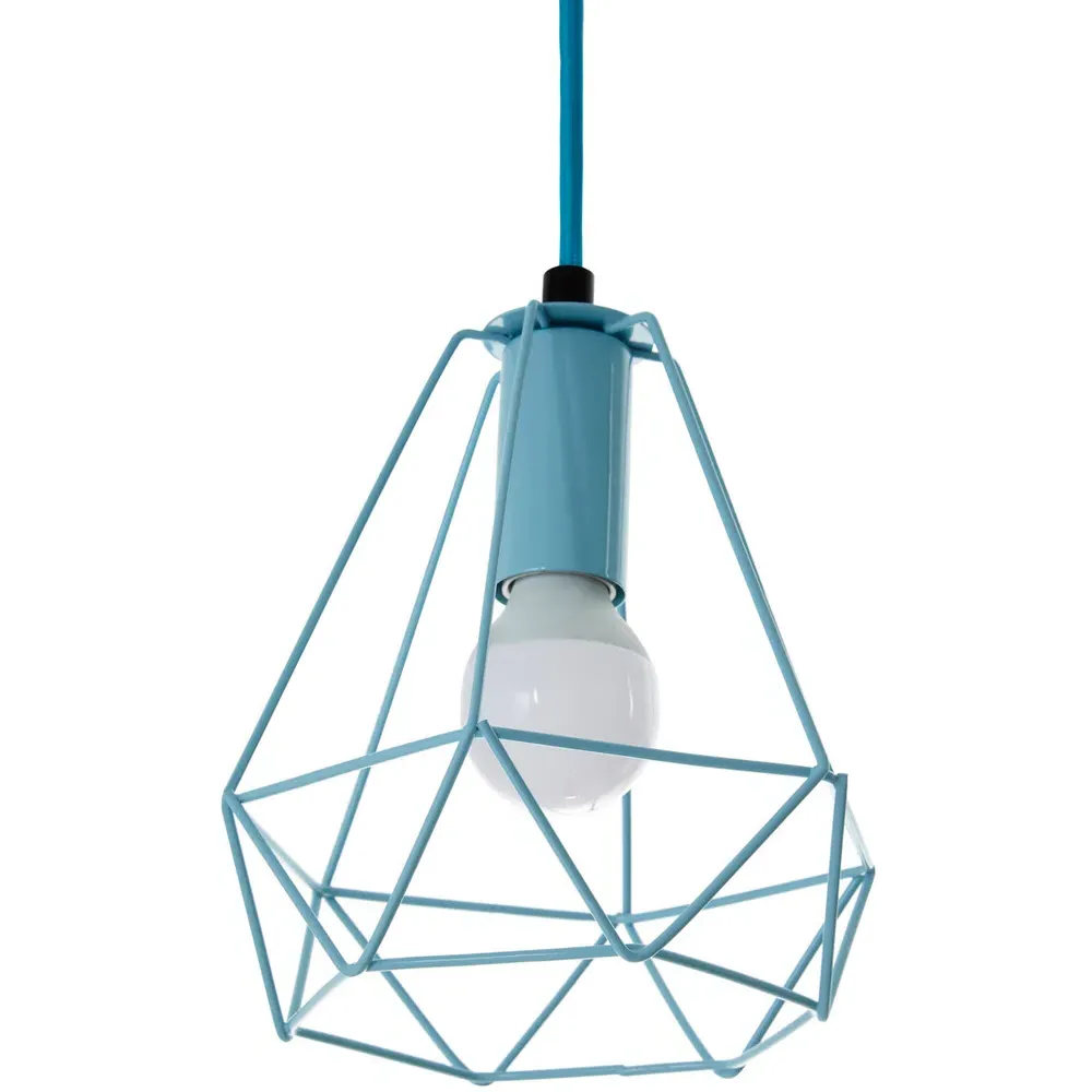 Beli Wire Cage Pendant Light - Blue, Metal