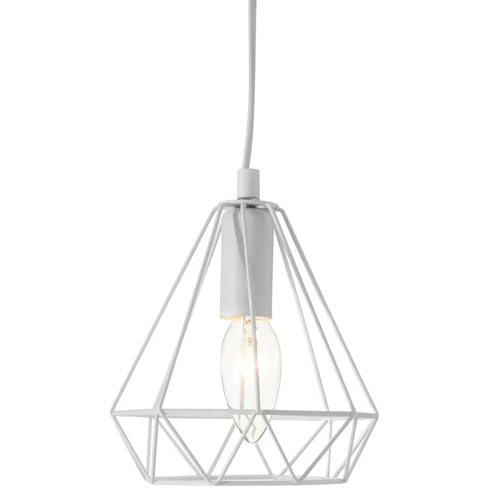 Beli Wireframe Pendant Light - White, Metal