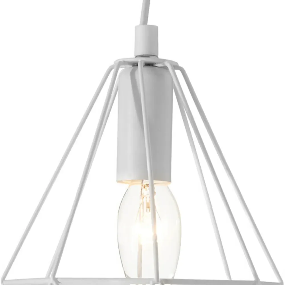 Beli Wireframe Pendant Light - White, Metal