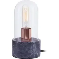 Bell Lamp with Glass Cloche - Black, Marble