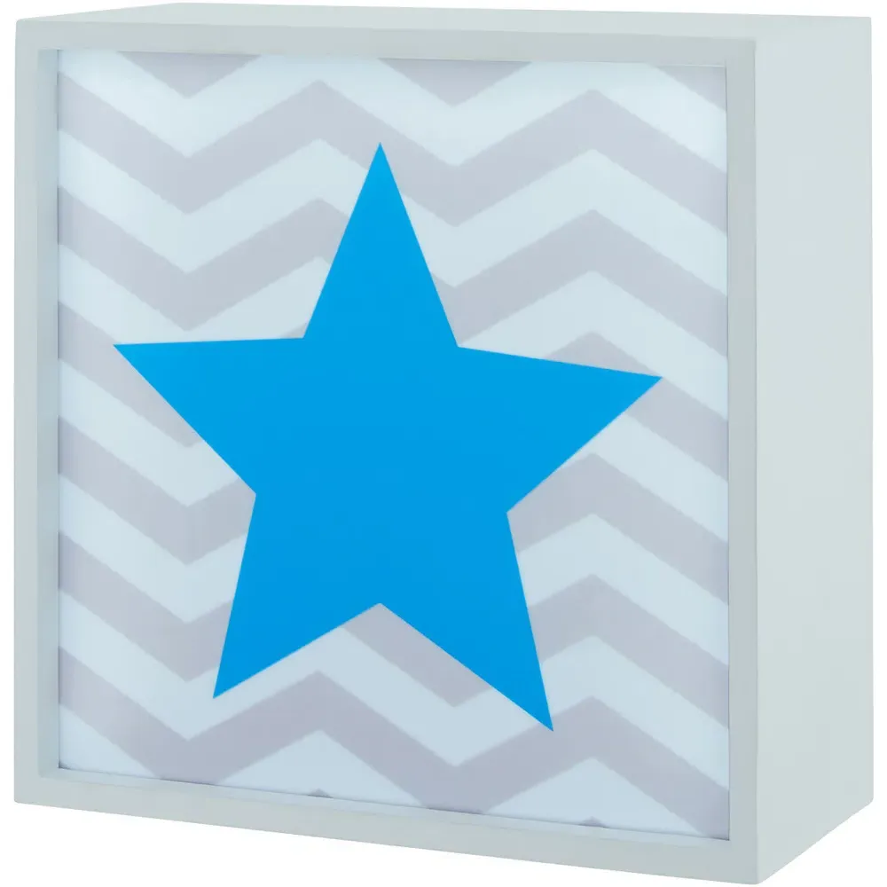 Blue Star LED Light Box - Blue, MDF
