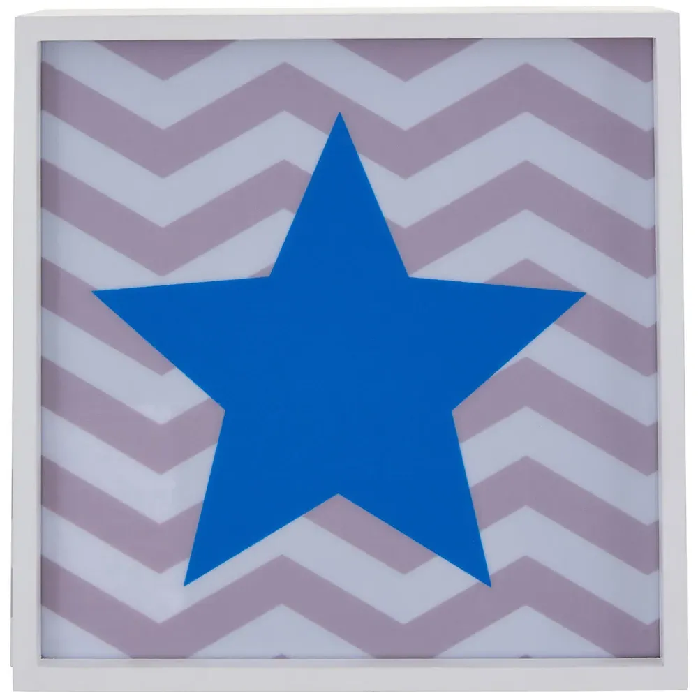 Blue Star LED Light Box - Blue, MDF