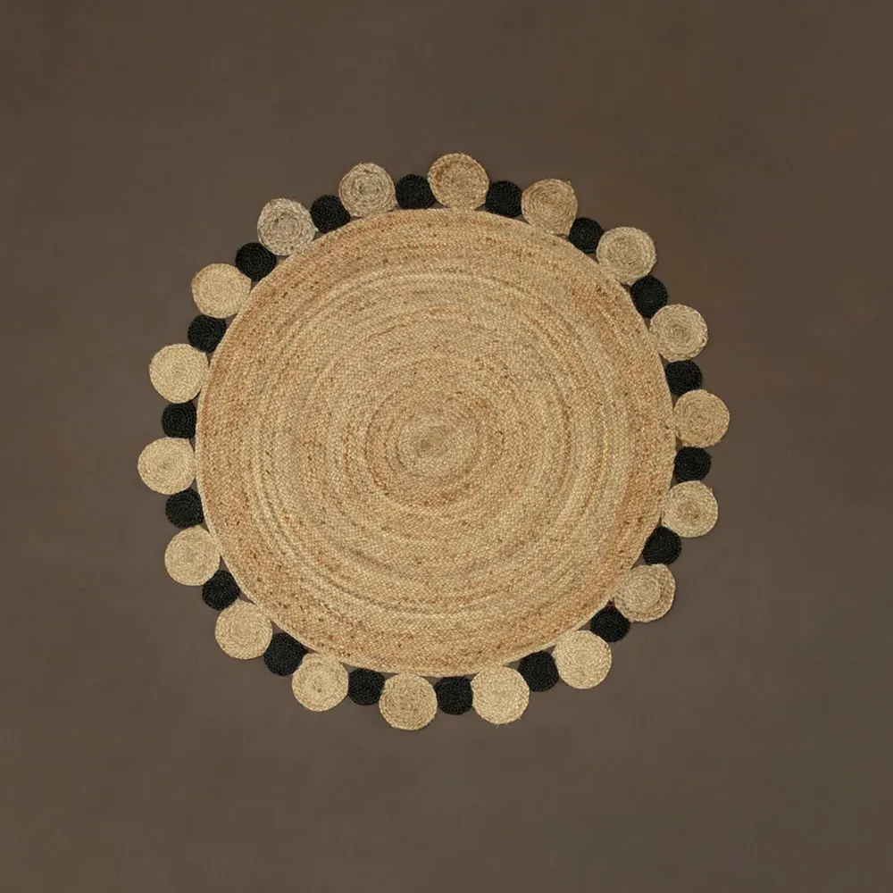Bosie Demir Large Jute Rug - Natural and Black