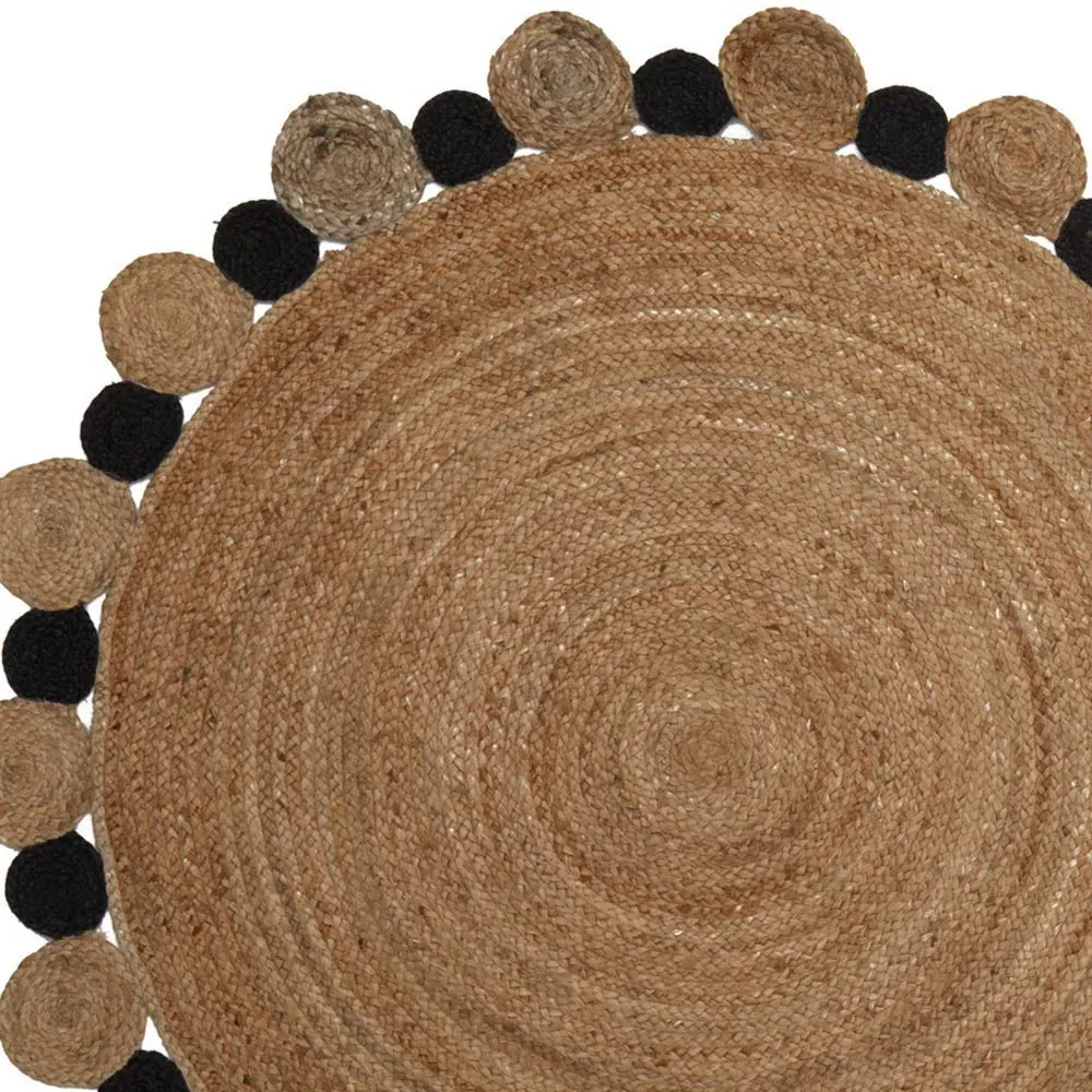 Bosie Demir Large Jute Rug - Natural and Black