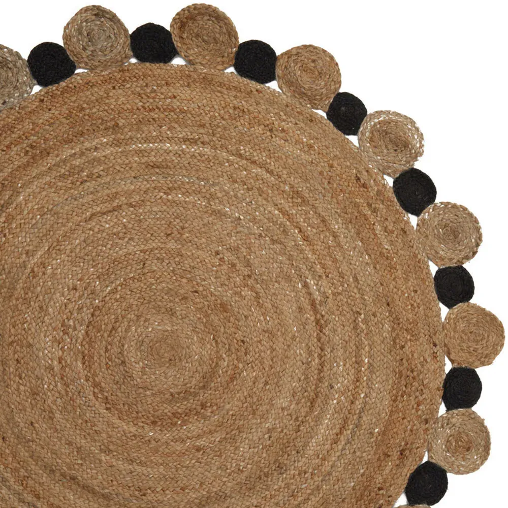 Bosie Demir Large Jute Rug - Natural and Black