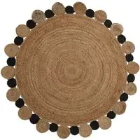 Bosie Demir Large Jute Rug - Natural and Black