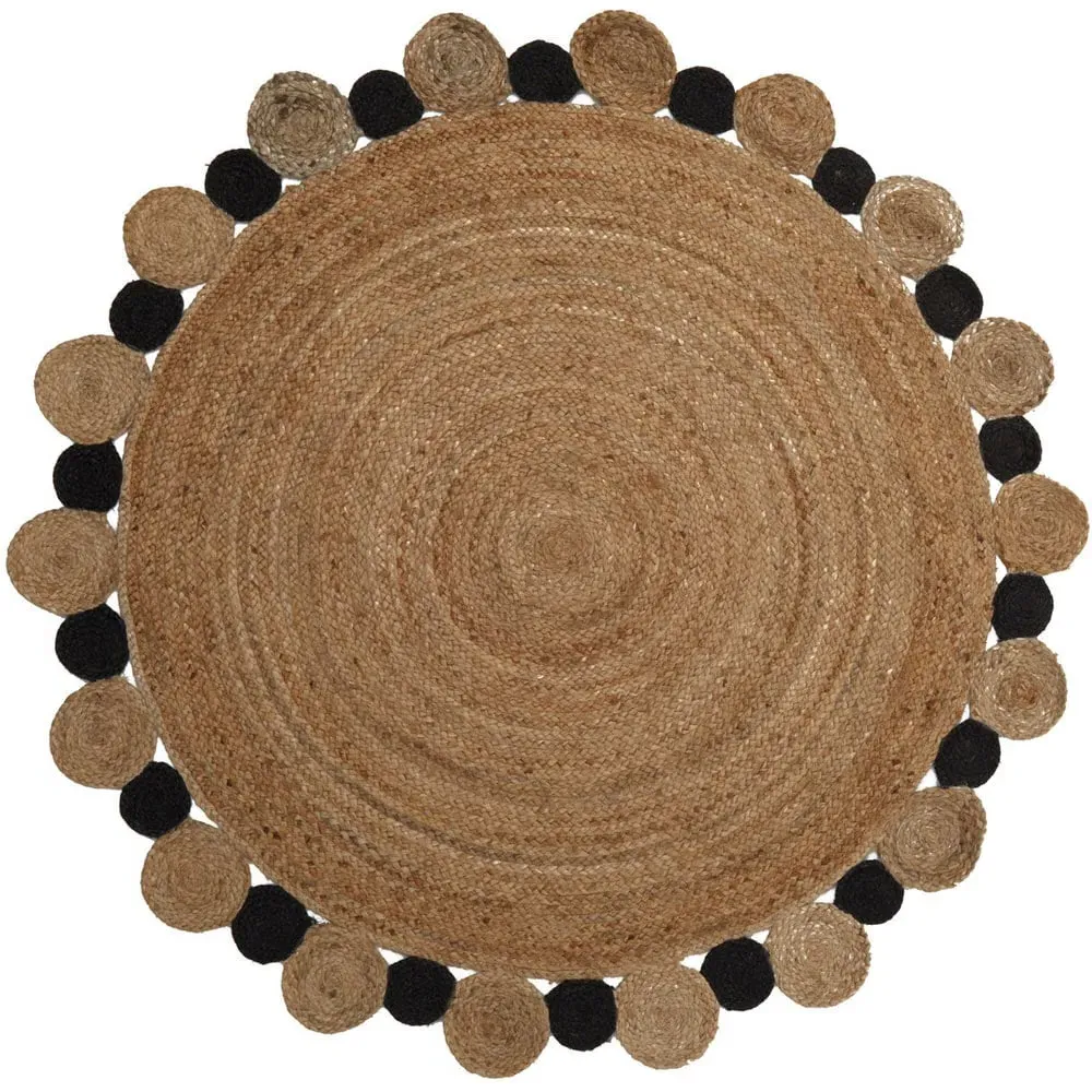 Bosie Demir Large Jute Rug - Natural and Black