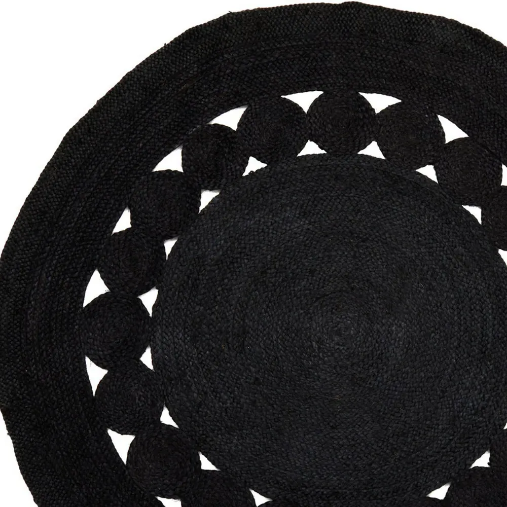 Bosie Demir Round Jute Rug - Black