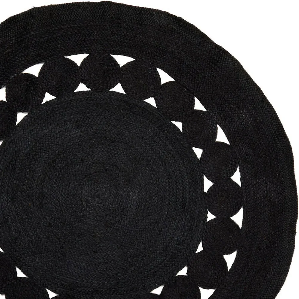Bosie Demir Round Jute Rug - Black