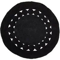 Bosie Demir Round Jute Rug - Black