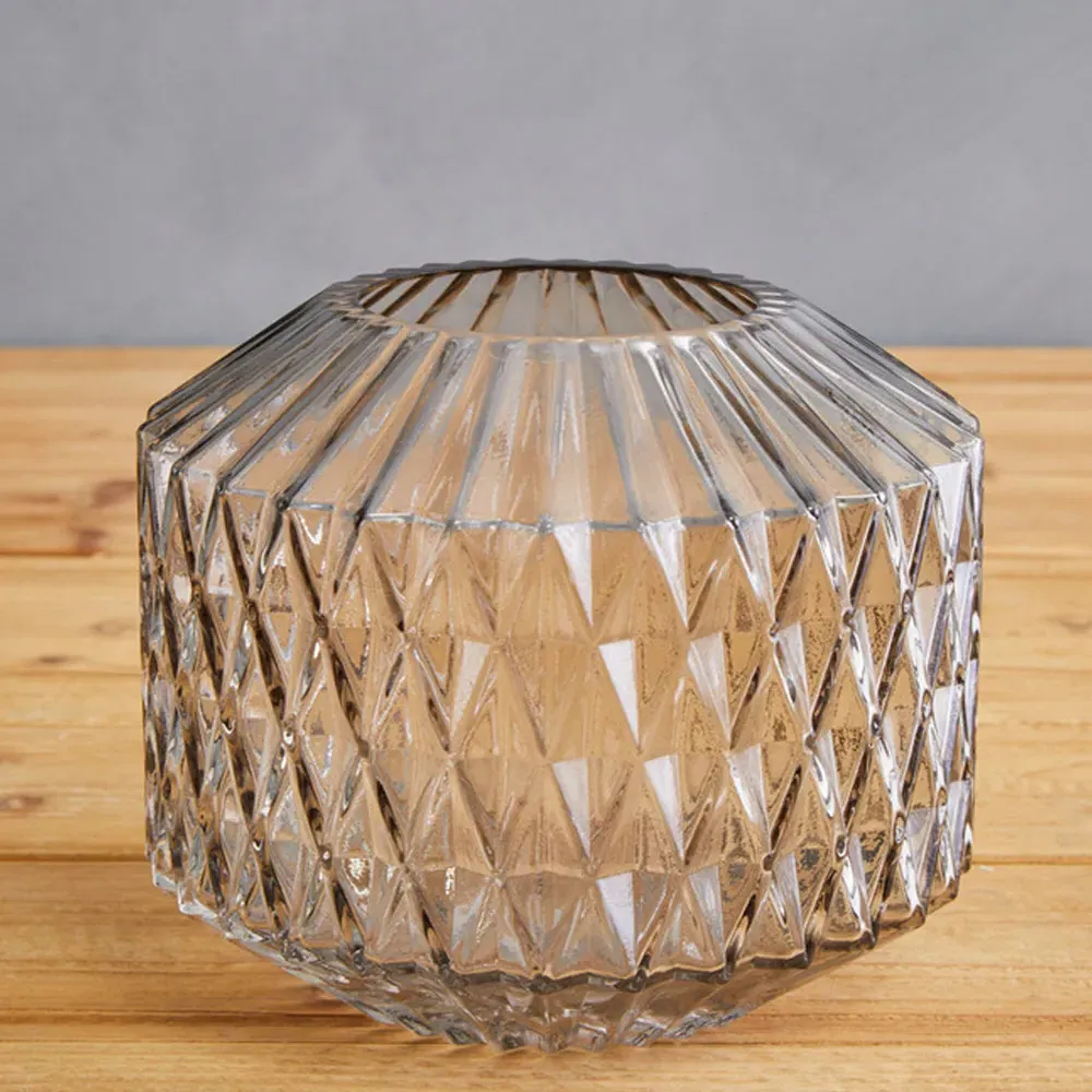 Brice Small Vase - Grey, Glass