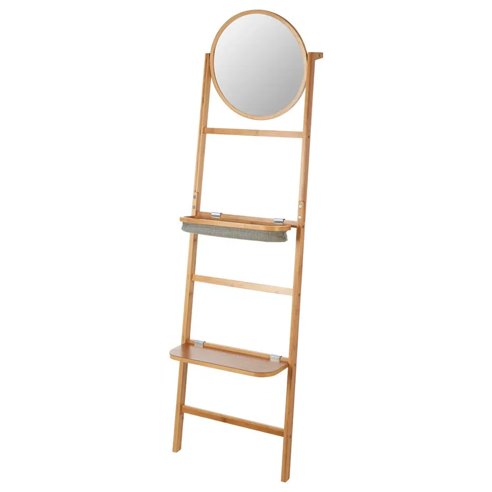 Carrick 5 Tier Towel Rack with Mirror - Grey