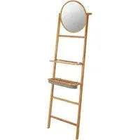 Carrick 5 Tier Towel Rack with Mirror - Grey