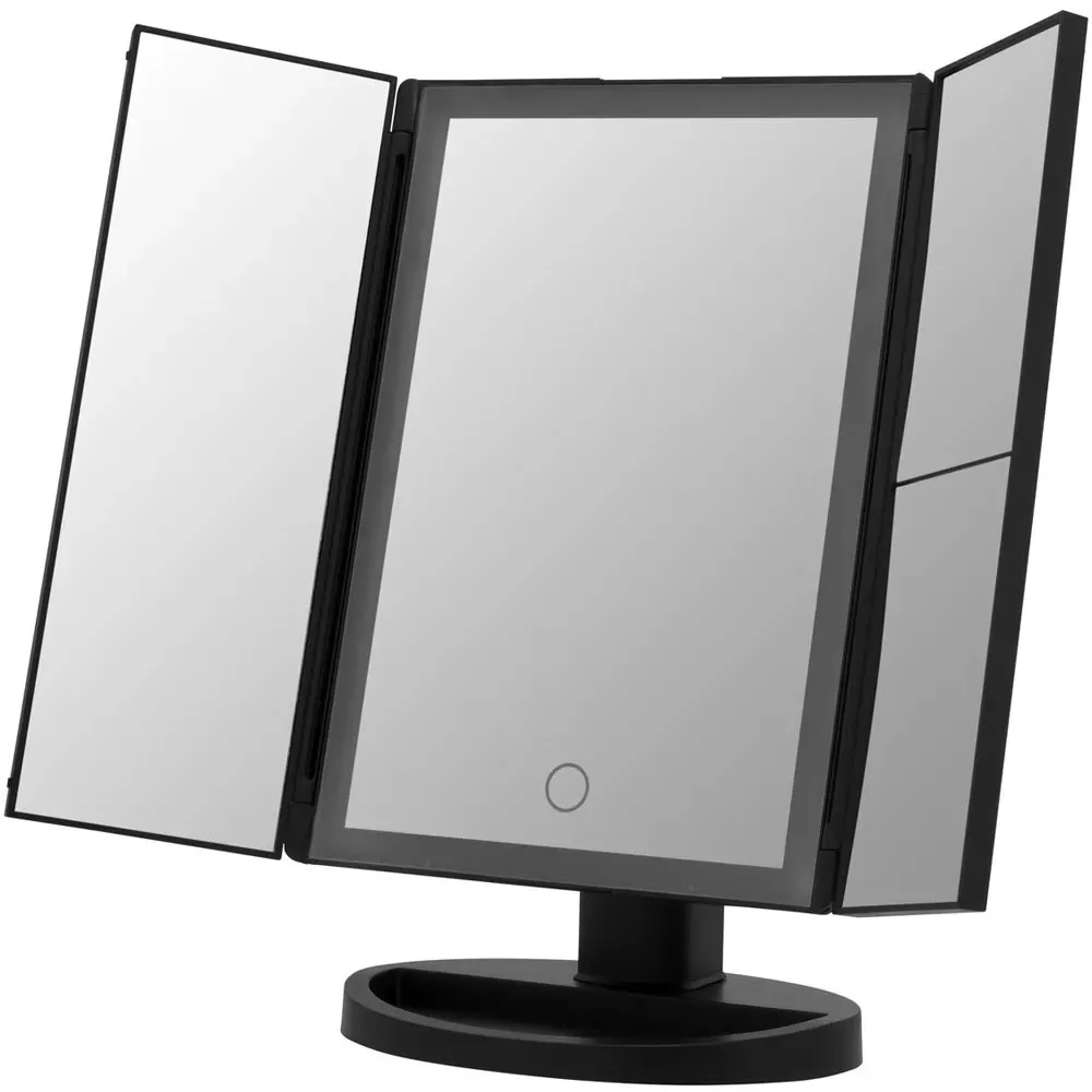 Cassini Tri-Fold LED Dressing Table Mirror - Black