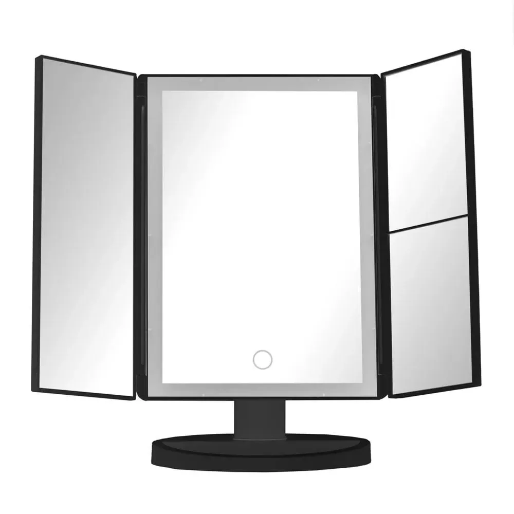 Cassini Tri-Fold LED Dressing Table Mirror - Black