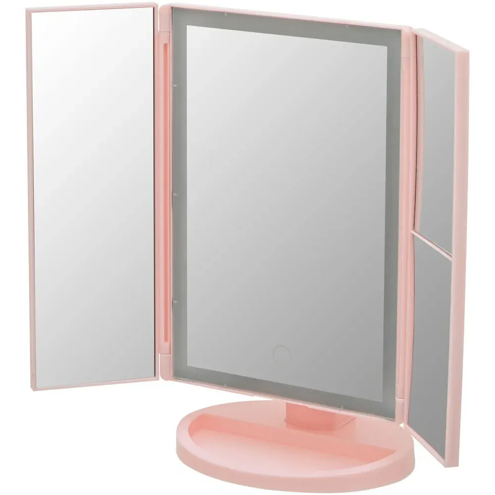 Cassini Tri-Fold LED Dressing Table Mirror - Pink