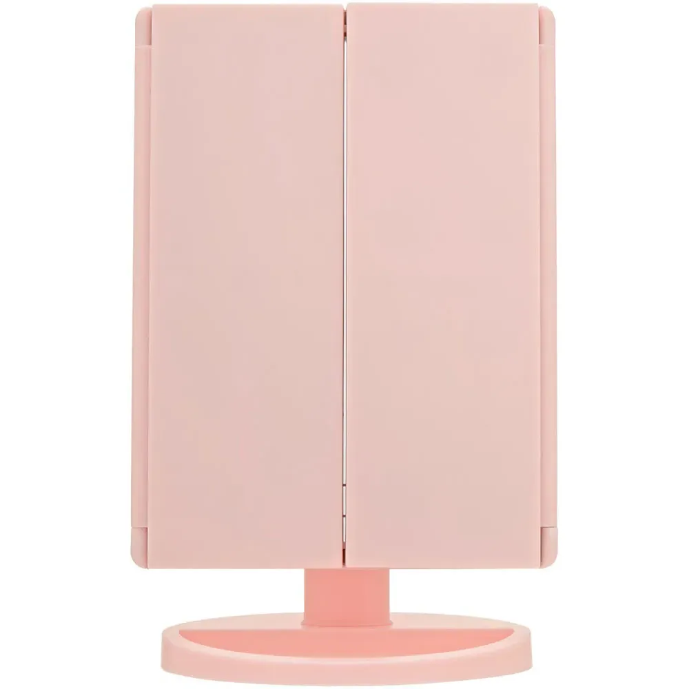 Cassini Tri-Fold LED Dressing Table Mirror - Pink