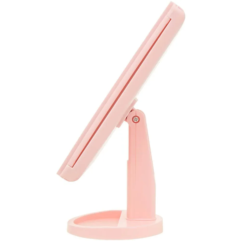 Cassini Tri-Fold LED Dressing Table Mirror - Pink