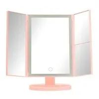 Cassini Tri-Fold LED Dressing Table Mirror - Pink