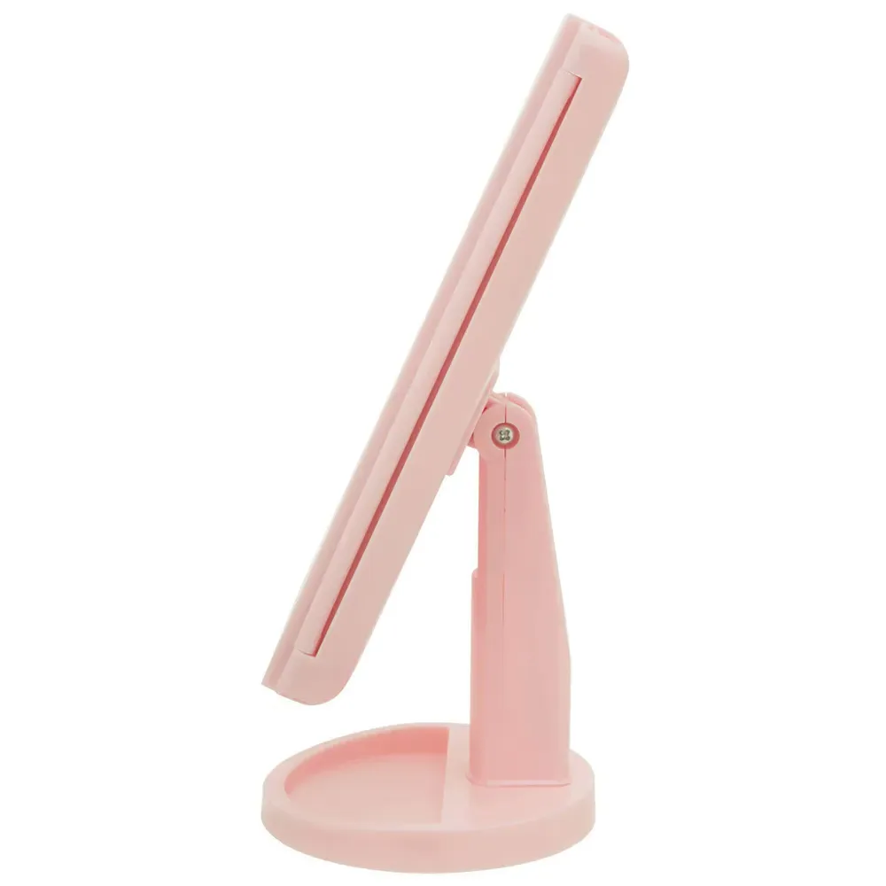 Cassini Tri Fold LED Table Mirror - Pink