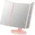Cassini Tri Fold LED Table Mirror - Pink