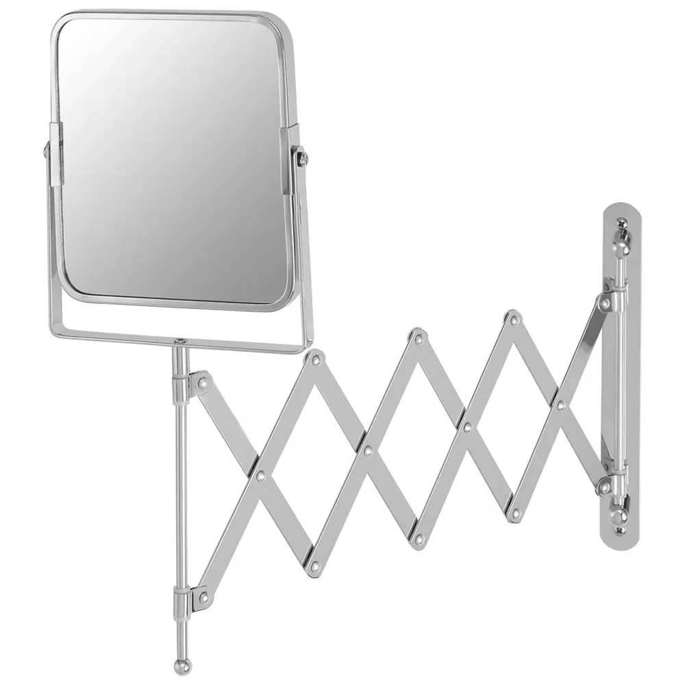 Cassini Wall Mounted Square Mirror - Silver, Chrome